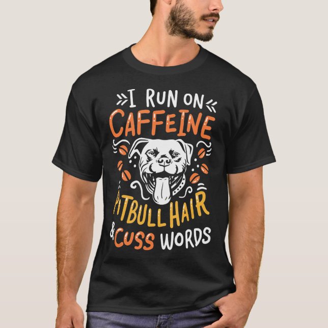 Pitbull-Hund-kaffe - ny T Shirt (Framsida)