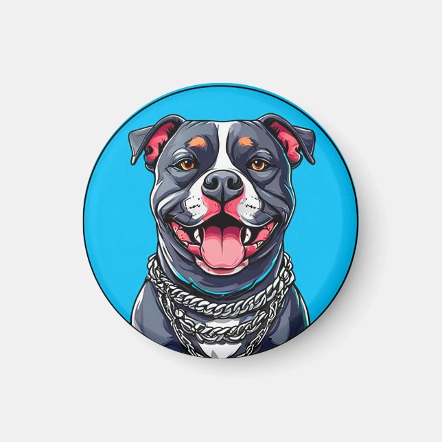 Pitbull hund magnet (Framsidan)