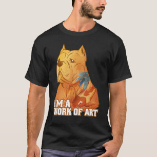 Pitbull Hund med Koi Carp Tattoo... Jag är ett ver T Shirt