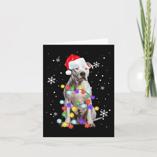 Pitbull Hund Merry Dogmas Santa Pitbull jul T Kort (Framsida)