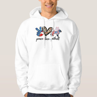 Pitbull Hund Peace Kärlek Pitbull Hund Tie Dye Leo Hoodie