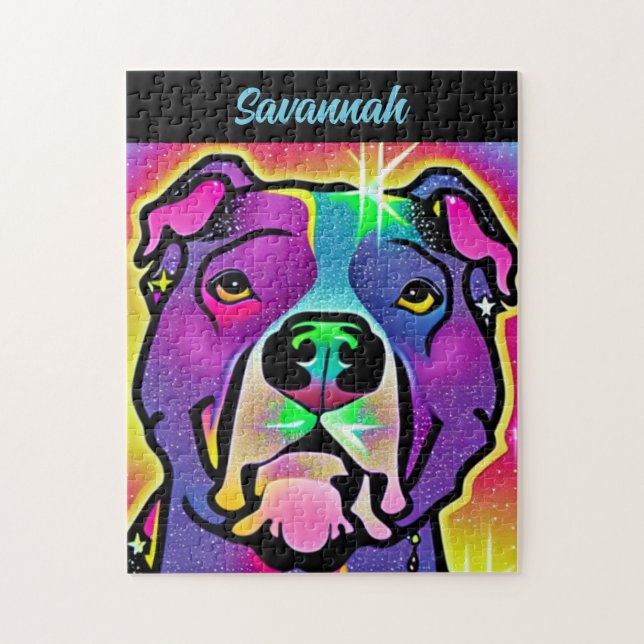 Pitbull Hund-Personlig Pussel (Vertikal)