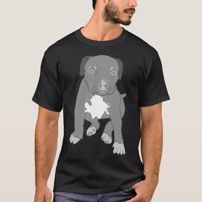 Pitbull Hund Png Pit Bull Puppies T Shirt (Framsida)
