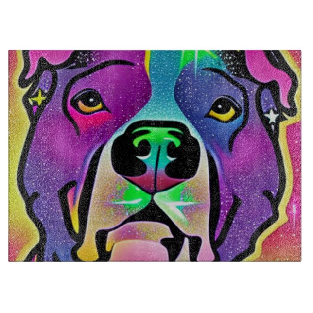 Pitbull Hund Pop Art  (Framsidan)