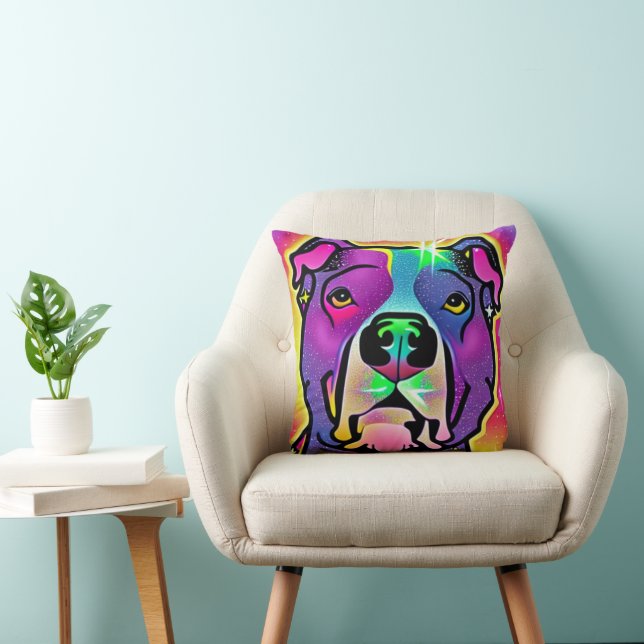 Pitbull Hund Pop Art Kudde (Stol)