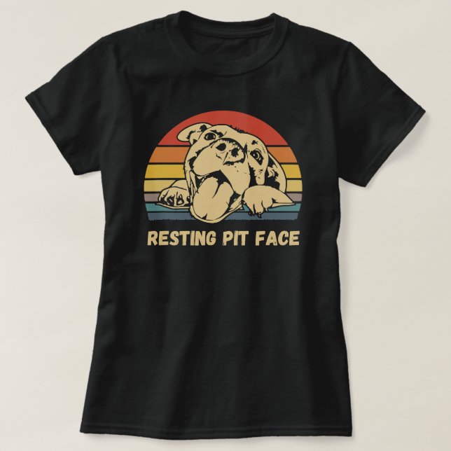 Pitbull Hund Restit Pit Ansikte I Kärlek My Pit Re T Shirt (Design framsida)