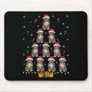 Pitbull Hund Santa Hat Julafton Ljus Manar Kvinnor Musmatta