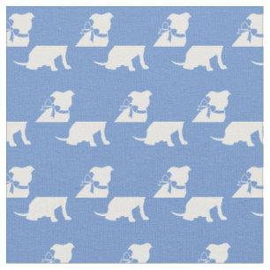 Pitbull Hund Silhouette Pet Bull Light Blue Tyg