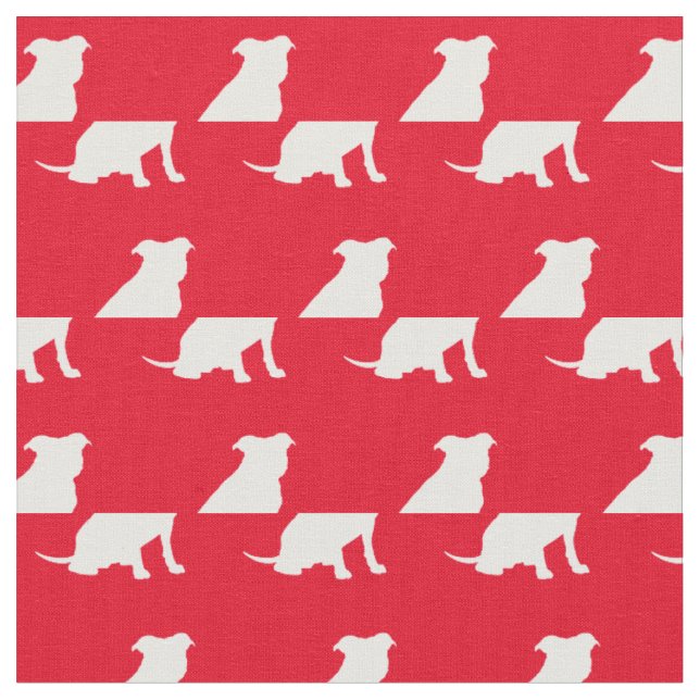 Pitbull Hund Silhouette Pet Bull Red Tyg (Närbild)