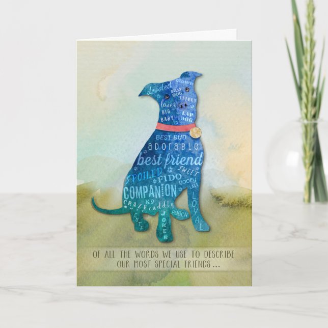Pitbull Hund Sympathy Card - av alla Ord Kort (Framsida)