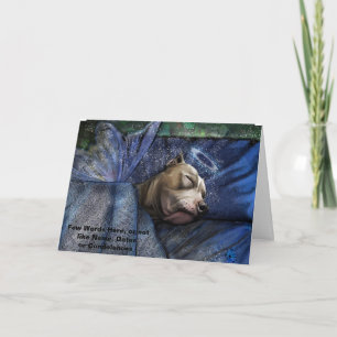 Pitbull Hund Sympathy Loss Condolence Note Card Anteckningskort