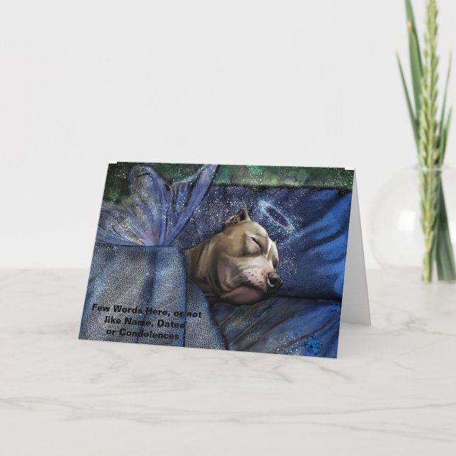 Pitbull Hund Sympathy Loss Condolence Note Card Anteckningskort (Framsida)