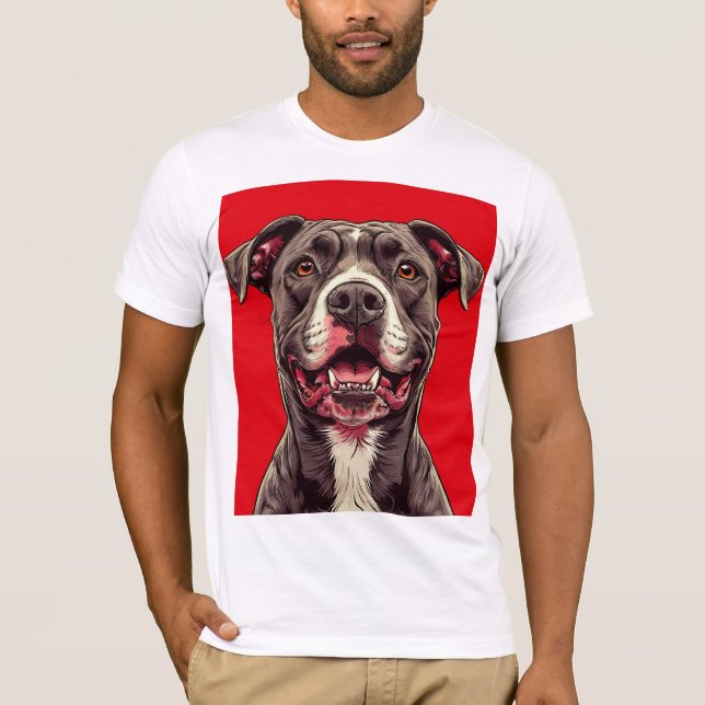 Pitbull hund t shirt (Framsida)