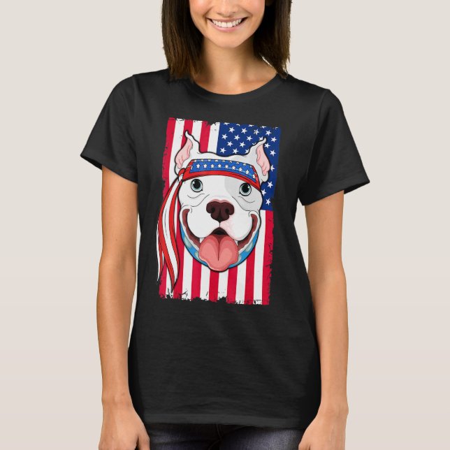 Pitbull Hund T Shirt (Framsida)