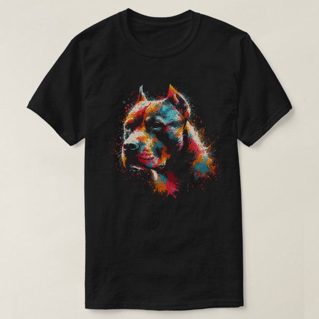 Pitbull Hund T Shirt (Design framsida)