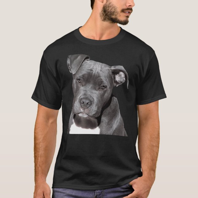 Pitbull Hund T Shirt (Framsida)