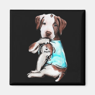 Pitbull Hund Tattoo I Kärlek Mamma Mors dag Älskar Magnet