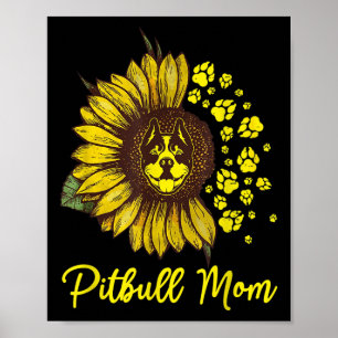 Pitbull Hund Tattoo I Kärlek Mamma Tattooed Älskar Poster