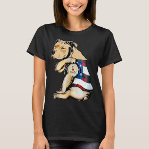 Pitbull Hund Tattoo I Kärlek Pappa Perfekt T Shirt