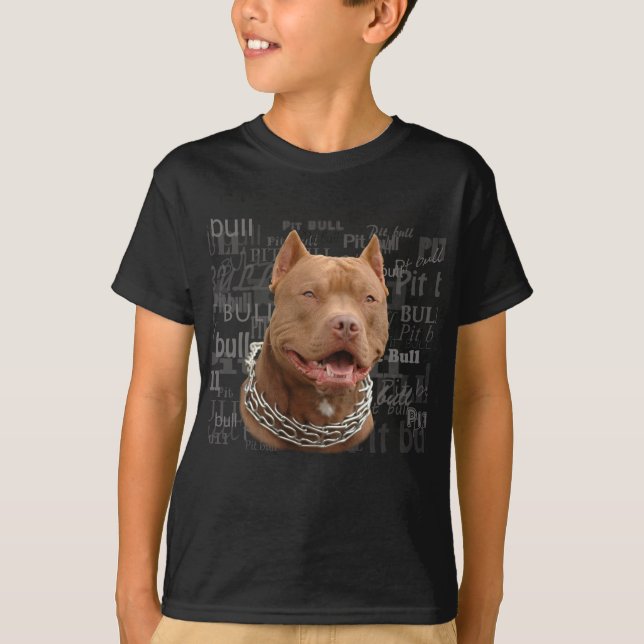 Pitbull hund tee shirt (Framsida)