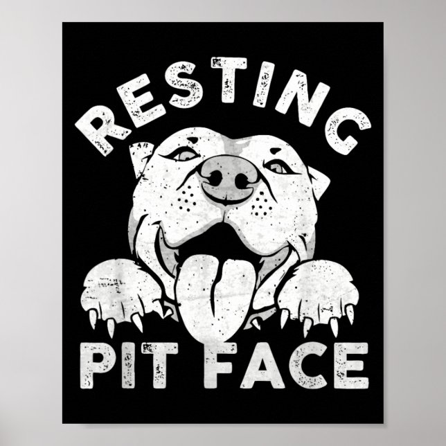 Pitbull Hund Vila Pit Ansikte Sarcastic Humor Poster (Framsidan)