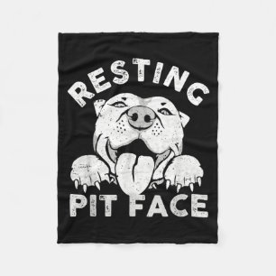 Pitbull Hund Vila Pit Ansikte Sarksatisk humor Fleecefilt