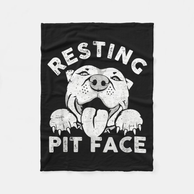 Pitbull Hund Vila Pit Ansikte Sarksatisk humor Fleecefilt (Framsidan)