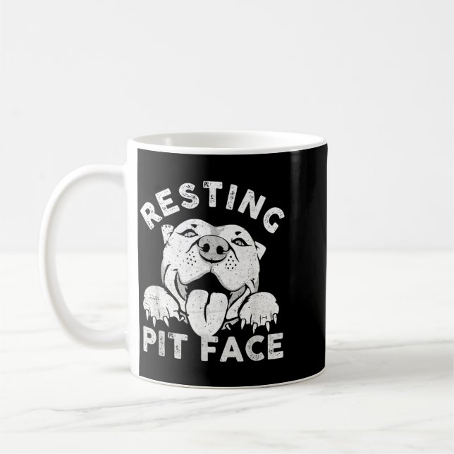 Pitbull Hund Vila Pit Ansikte Sarksatisk humor Kaffemugg (Vänster)