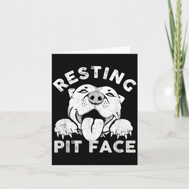 Pitbull Hund Vila Pit Ansikte Sarksatisk humor Kort (Framsida)