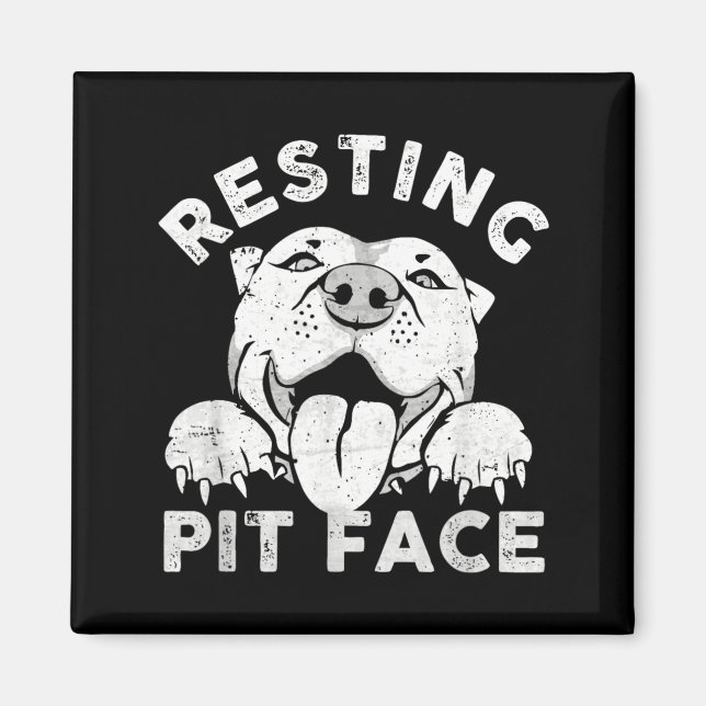 Pitbull Hund Vila Pit Ansikte Sarksatisk humor Magnet (Framsidan)