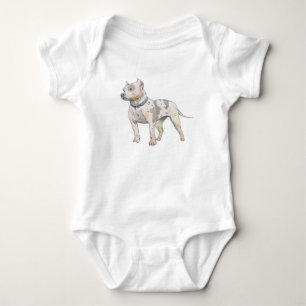 Pitbull Hund Watercolor Sketch Tee