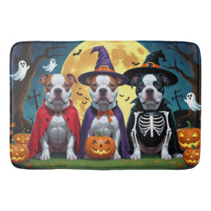 Pitbull Hundar Pumpa Halloween Roligt Badrumsmatta