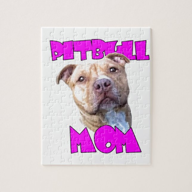 Pitbull hundmamma pussel (Vertikal)