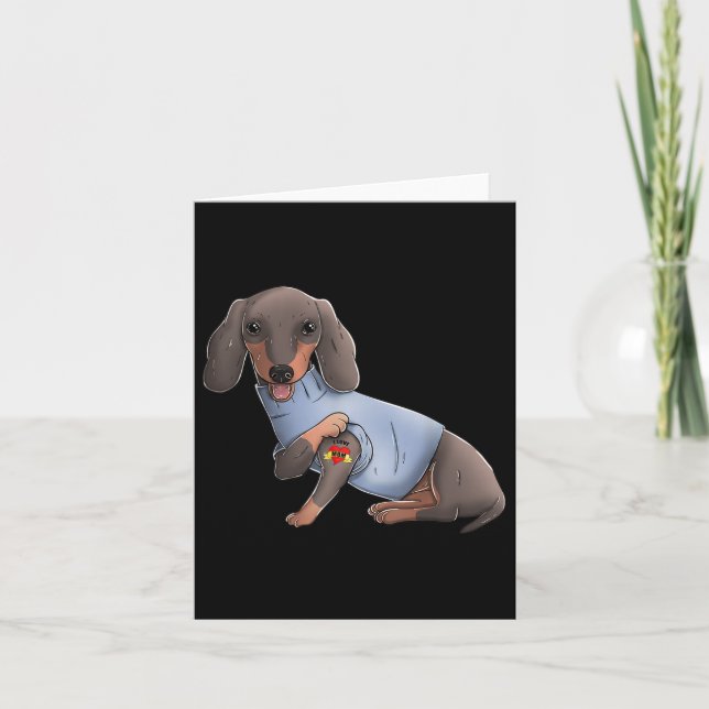 Pitbull I Kärlek Mamma Tattoo Hund Funny Mors dag  Kort (Framsida)