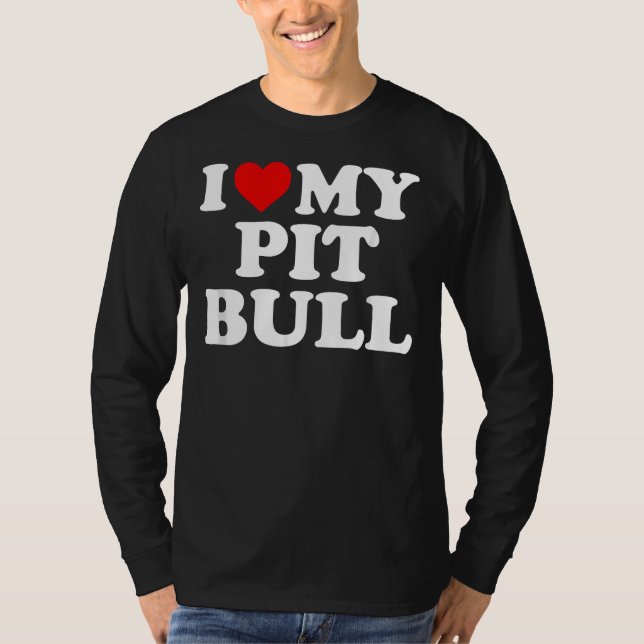 Pitbull i Kärlek, min pit Bull med hjärta T Shirt (Framsida)