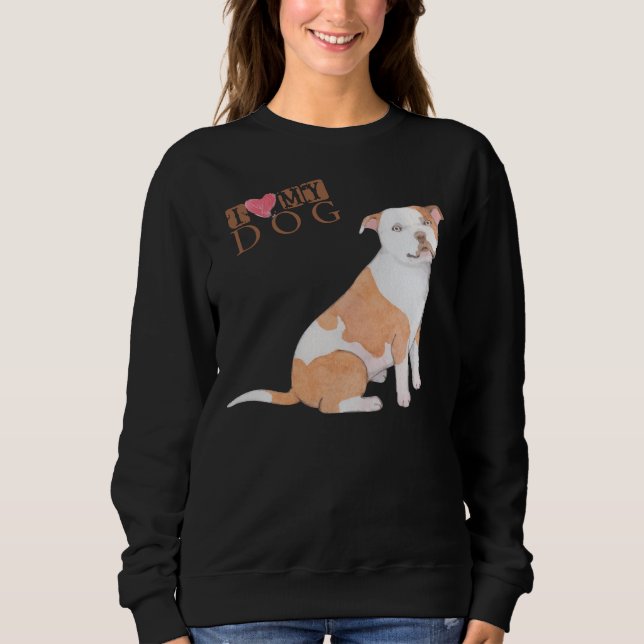 Pitbull I Kärlek My Hund T Shirt (Framsida)