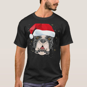 Pitbull jul Hund Wearing Santa Hat T Shirt