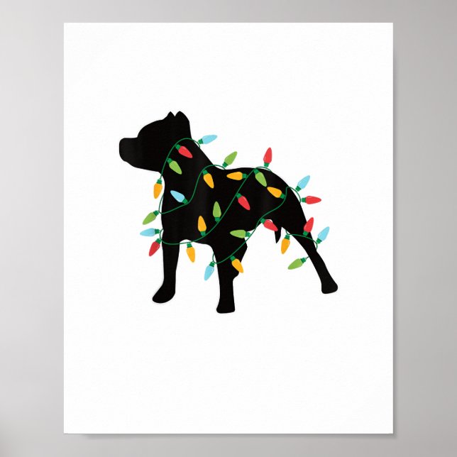 Pitbull jul Ljus julgåva Hund älskare Poster (Framsidan)