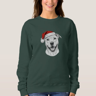 Pitbull jul sweatshirt – Söt Santa Pitbull T Shirt