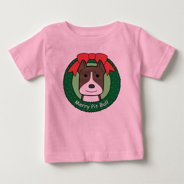 Pitbull jul tee shirt (Framsida)