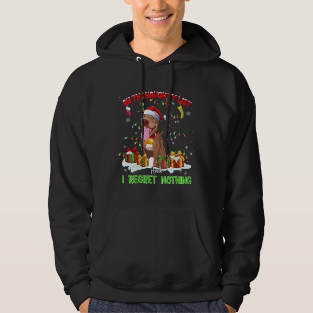 Pitbull-julen Ugly Sweater Hund Julafton Outf Hoodie (Framsida)