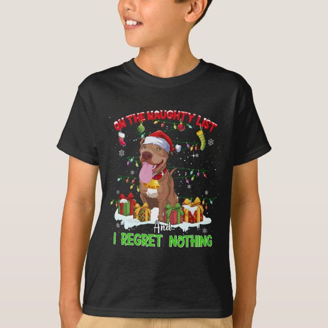 Pitbull-julen Ugly Sweater Hund Julafton Outf T Shirt (Framsida)