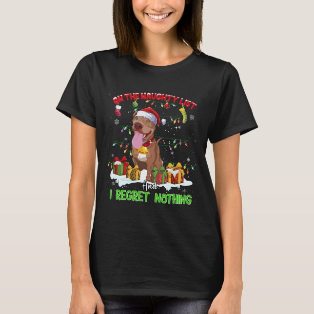 Pitbull-julen Ugly Sweater Hund Julafton Outf T Shirt (Framsida)
