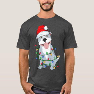 Pitbull Julgran Light Santa Hund Julafton Kid T Shirt
