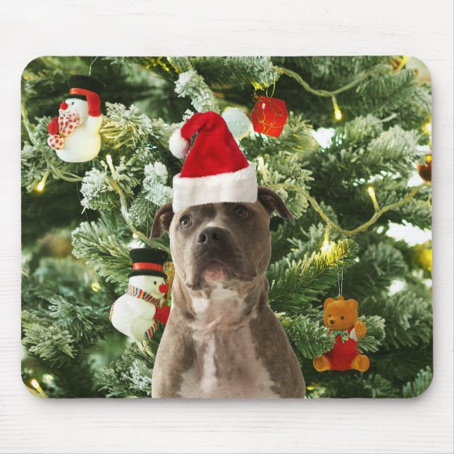 Pitbull Julgran Ornaments Snögubbe Musmatta (Framsidan)