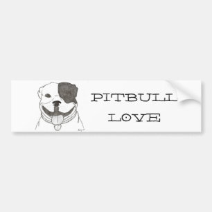 Pitbull Kärlek Bumper Sticker Bildekal