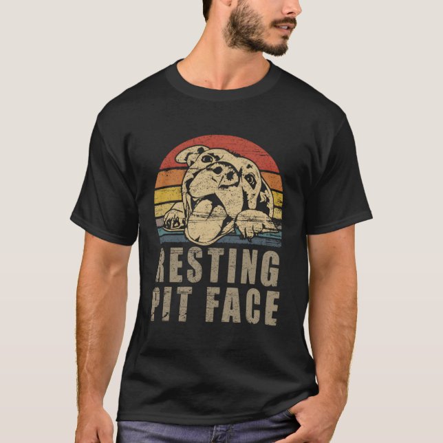 Pitbull Kärlek I Kärlek min Pit Restit Pit Ansikte T Shirt (Framsida)