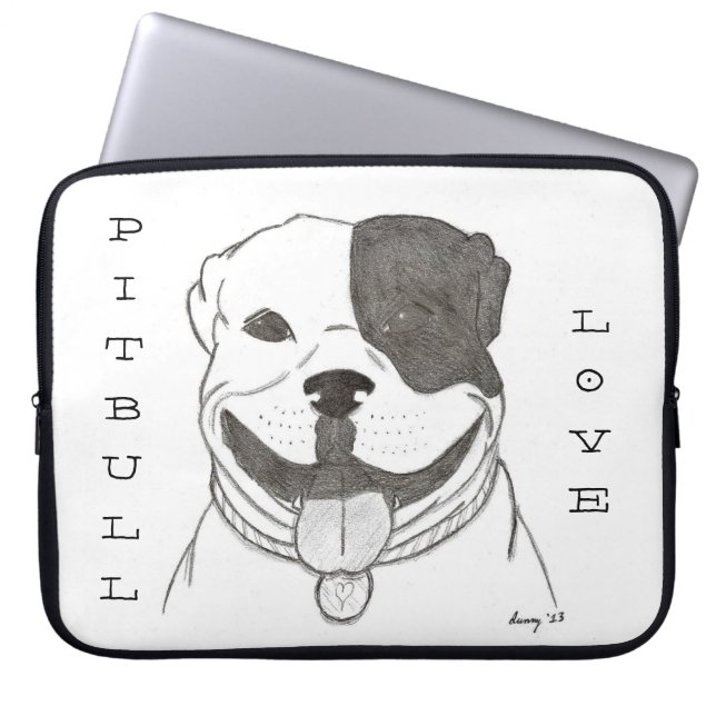 Pitbull Kärlek Laptop sleeve (Framsidan)