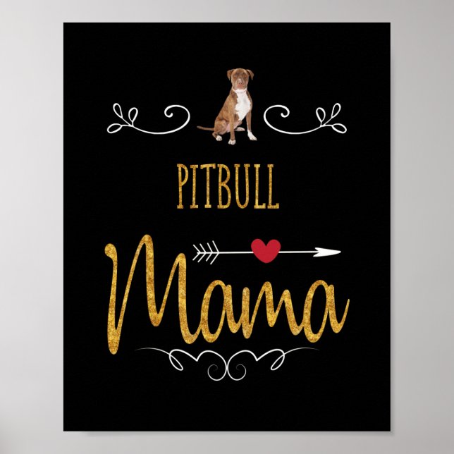 Pitbull kärlek mamma så mycket poster (Framsidan)