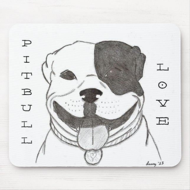 Pitbull Kärlek Mousepad Musmatta (Framsidan)